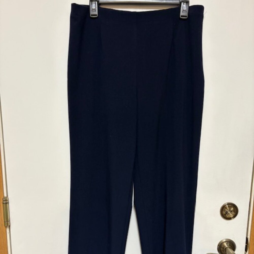 COLDWATER CREEK NAVY DRESS PANTS. SIZE BUTTON/ZIPPER CLOSURE. SZ. 12